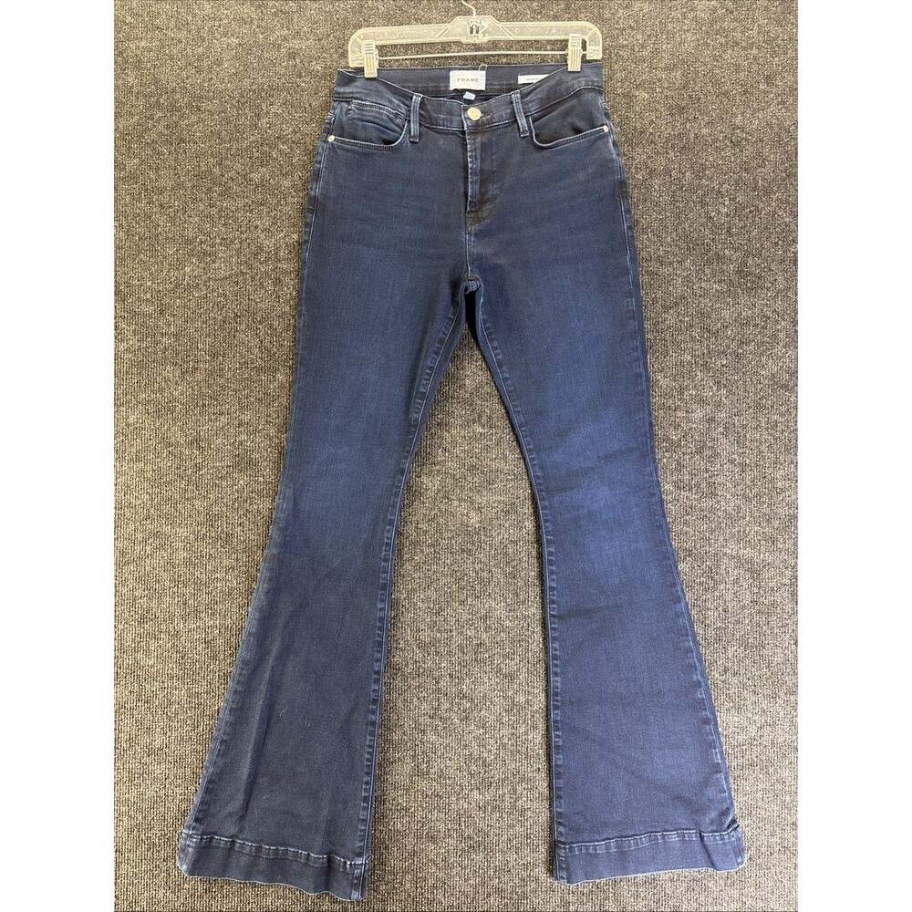 FRAME Le High Flare Jeans Women’s Size 28 Blue Wash High Rise 33” Inseam